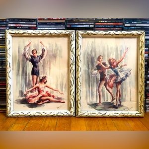 Set of (2) Vintage 1950’s Marchaude Ballet Dancers Prints